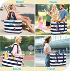 Extra Large Beach Bags for Women, Waterproof Sandproof Beach Tote Bag Zipper - Image 9