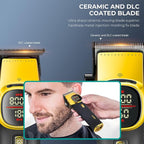 VGR 885 S2 Cordless Barber Clippers and Trimmers Kit, Professional Hair Clippers for Men, Haircut Kit with DLC-Coated Ceramic Blades, 21-Speed Roller, 2 Magnetic Charging Bases, LED Display, Gold