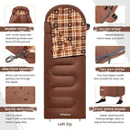 KingCamp Sleeping Bag for Adults, Cold Weather & Warm XL Big and Tall Flannel - Image 5