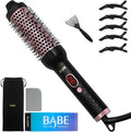 Babe Ceramic Thermal Brush with 10 Temperature Settings, 30s Fast Heated Round Brush for Blow Out Look Quick & Easy to Use with Dual Voltage