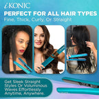 IKONIC 1.25” Floating Plates, 100% Pure Ceramic Hair Straightener & Flat Iron – Fast Heating, Anti-Static, Infrared Technology – Frizz-Free, Sleek Hair Styling Tool for Women & Professionals