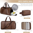 Wogarl 3PCS Faux Leather Weekender Bag - Image 6
