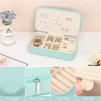 DesignSter Travel Jewelry Box, PU Leather Portable Jewelry Case, Small Jewelry - Image 3