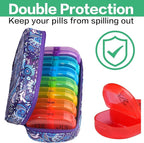 Serfeymi Weekly Travel Pill Organizer 2 Times A Day AM PM Upgraded Rainbow Pill - Image 5