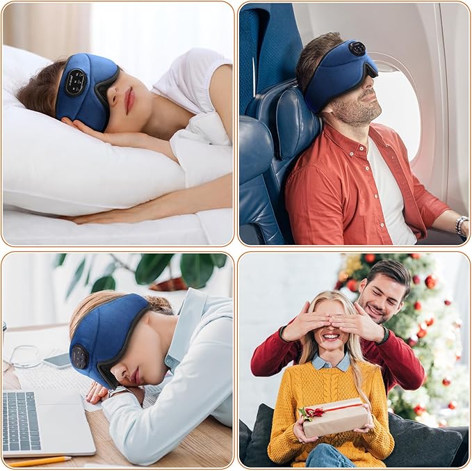 LC-dolida White Noise Sleep Mask, 3D Sleep Headphones - Image 9