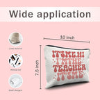 Nogrit Teacher Accessories Survival Kit Makeup Cosmetic Bag,Groovy It's Me Hi I'm the Teacher Makeup Travel Toiletry Bag,Back to School Thank You Gifts for Best Teachers Gifts