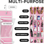 Simple Houseware 24 Pockets Large Clear Pockets Over The Door Hanging Shoe - Image 4