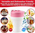 Protein Shaker Bottle Pink Collapsible - Image 7