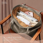 KALIDI Large Tote Bag Vegan Leather Casual Zipper Work Bag Weekender Hobo - Image 4