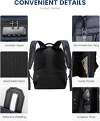 LOVEVOOK 17 inch Blue&White Travel Laptop Backpack - Image 5