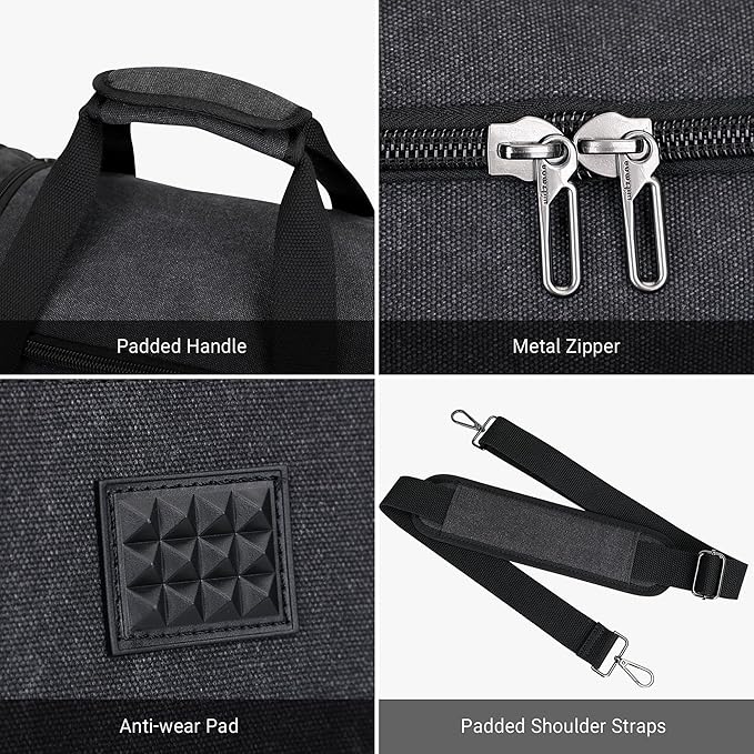 WITZMAN Mens Duffle Bags for Traveling Canvas Weekender Travel Bag Expandable - Image 8