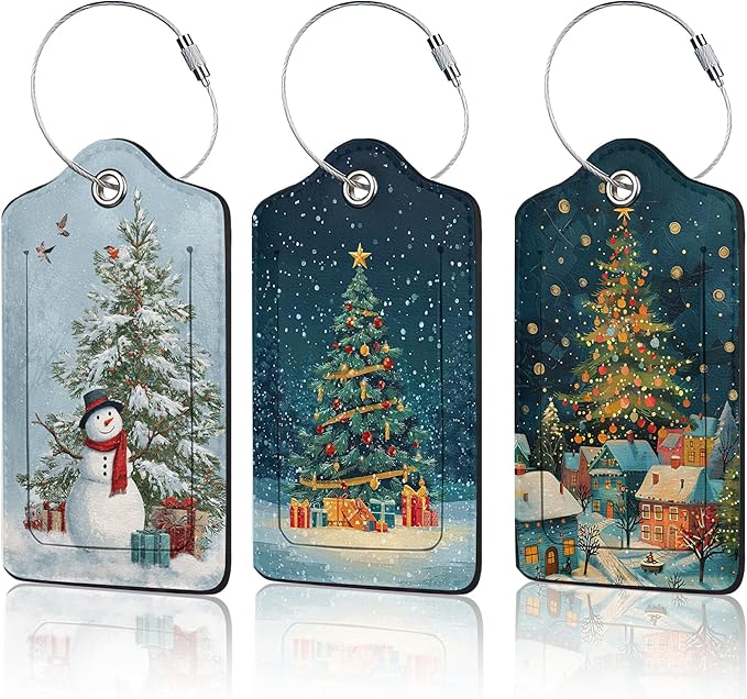 Merry Christmas 3 Pack PU Leahter Luggage Tag by Unknown