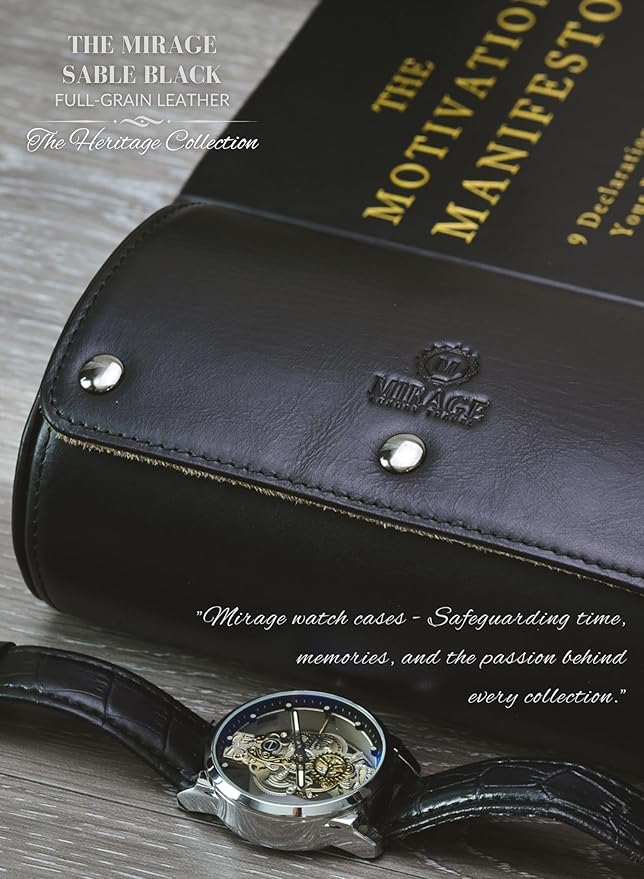 2 Watch Roll Travel Case – Leather Watch Holder Case - Image 6