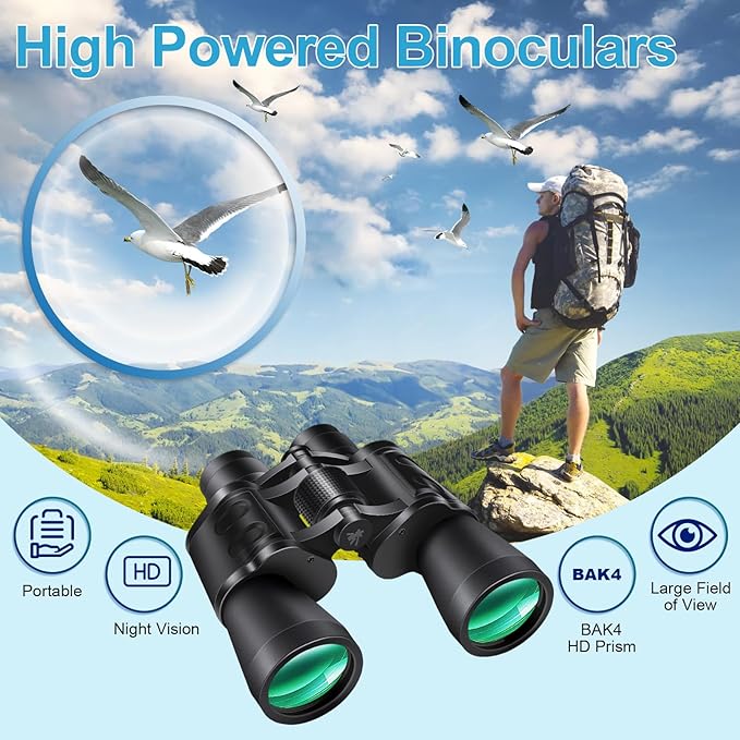 PISEZ 20X50 Binoculars for Adults High Powered - Image 8