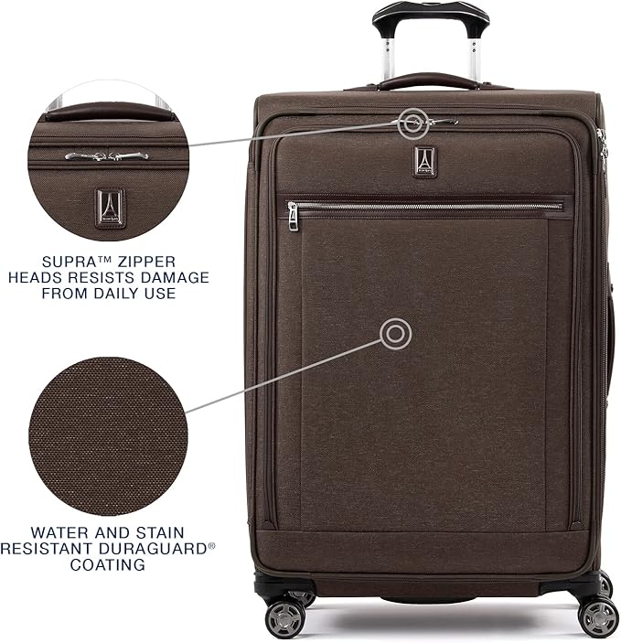 Travelpro Platinum Elite Softside Expandable Checked Luggage, 8 Wheel Spinner - Image 3