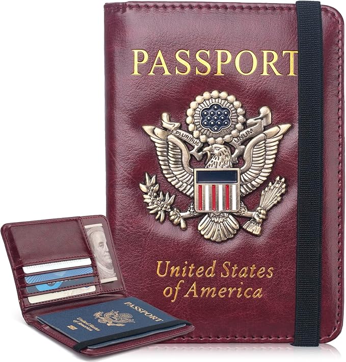 Passport Holder for Travel Women Men, Passport Wallet RFID Blocking US Passport by Coowayze