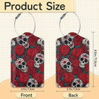3 Pack PU Sugar Skull and Flowers Leahter Luggage Tag - Image 3