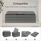 Medium 15" 21 Quart Collapsible Stackable Storage Bins - Image 4