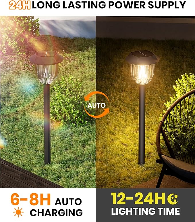 AOSEA Bright 10 Pack Solar Lights Outdoor IP65 Waterproof, LED Solar Lights - Image 7