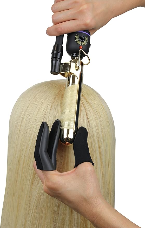Jatai Heat Shield Professional High Heat Resistant Finger Protection Guards for Curling and Flat Irons, Wands, Blow Dryers - 3pc (Small/Medium, Black)