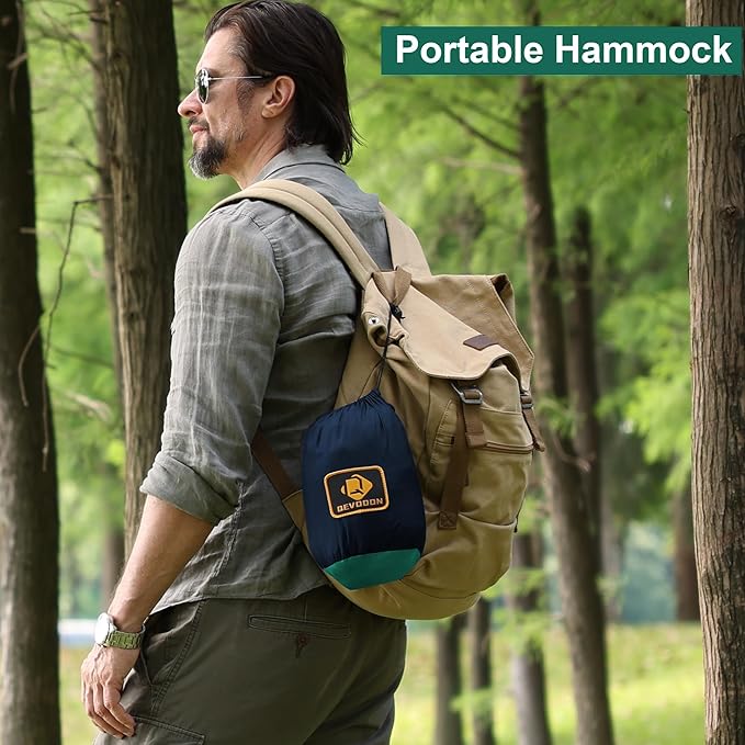 Camping Hammock with Net, Travel Portable Lightweight Hammocks with Tree Straps - Image 5