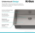 KRAUS Standart PRO™ 32-inch 16 Gauge Undermount Single Bowl Stainless Steel - Image 5