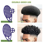 KOUPA Magic Silicone Curly Hair Brush, One Piece Twist Curl Comb for Afro Curls, Washable Hair Tool for Men Women, Purple, 2 Pieces