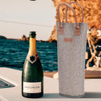 Zormy Single Bottle Insulated Wine Tote, Brushed Khaki Padded Cooler - Image 5