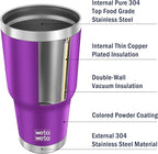 WETOWETO 30 oz Tumbler with 2 Lids and 2 Straws, 18/8 Stainless Steel Vacuum - Image 5