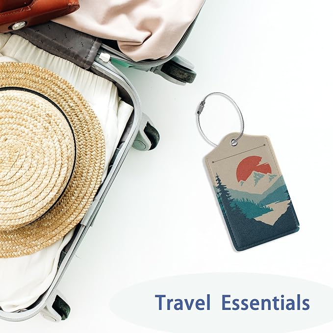 Luggage Tag for Suitcase, Mountain Sun Forest Design - Image 5