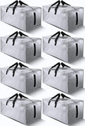8 Pack Large Strong Bags with Zippers & Carrying Handles by HOMESURE