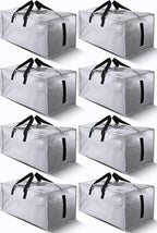 8 Pack Large Strong Bags with Zippers & Carrying Handles by HOMESURE