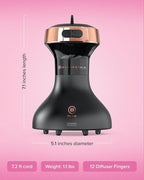 Bellissima Diffon Ceramic Diffuser Hair Dryer for Curly Hair - 2-in-1 Blow Dryer with Diffuser - Reduces Frizz, Defines Curls, Volumizes - Lightweight, Compact, Easy Hold Handle