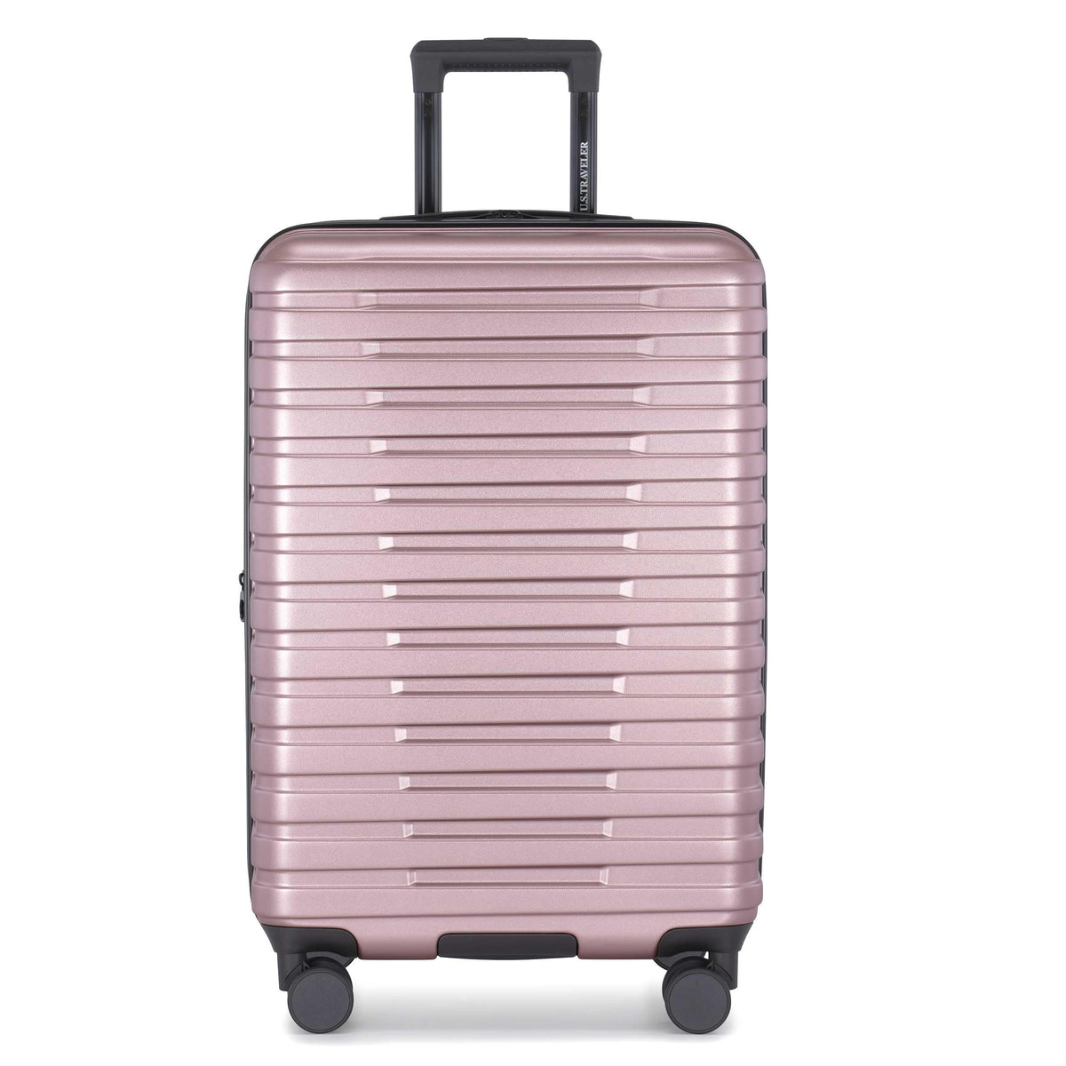 Boren Expandable Hardside Rugged Travel Luggage with 8 Spinner Wheels (Checked-Medium 26-Inch, No USB Port / Orchid)