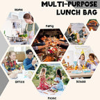 Bluboon Lunch Bag for Women Men Cute Corduroy Lunch Tote Bags Reusable - Image 6
