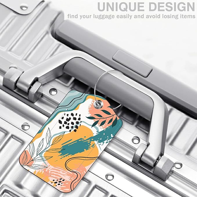 2 Pcs Boho Abstract Modern Art Luggage Tags - Image 5