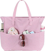 LEDAOU Large Beach Tote Bag Women Waterproof Sandproof Zipper Beach Tote Bag by LEDAOU