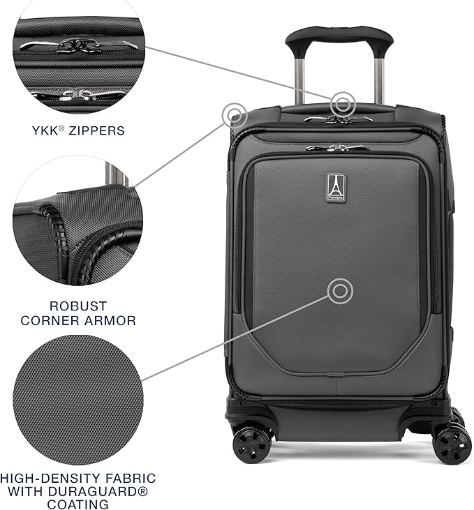 Travelpro Crew Classic Lightweight Softside Expandable Carry on Luggage - Image 5