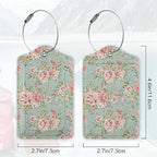 2Pcs Luggage Tag for Suitcase Vintage Floral Shabby Chic Pink Rose Cute - Image 2