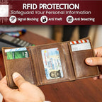 BULL GUARD Best Leather Men's RFID Trifold Wallet - Image 4