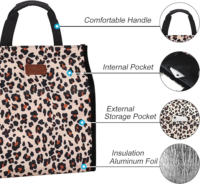 Lunch Bags for Women Insulated Reusable Lunch Tote - Image 4