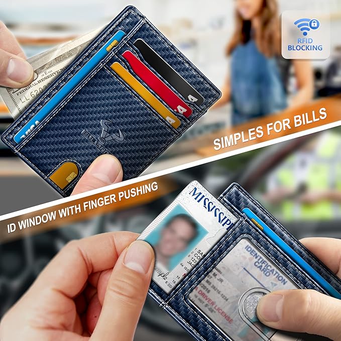 BULLIANT Slim Wallet, Skinny Minimal Thin Front Pocket Wallet Card Holder - Image 4