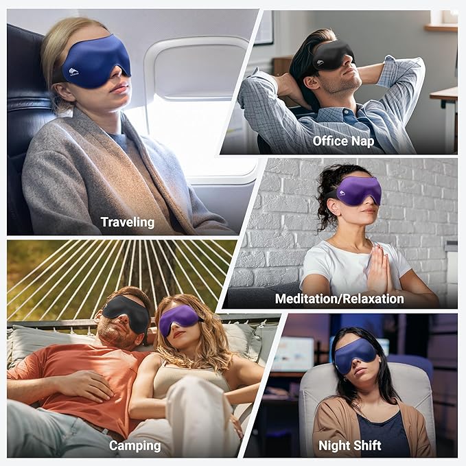 Sleep Eye Mask for Side Sleeper Men Women 3 Pack: 100% Blackout 3D Sleeping Mask - Image 8