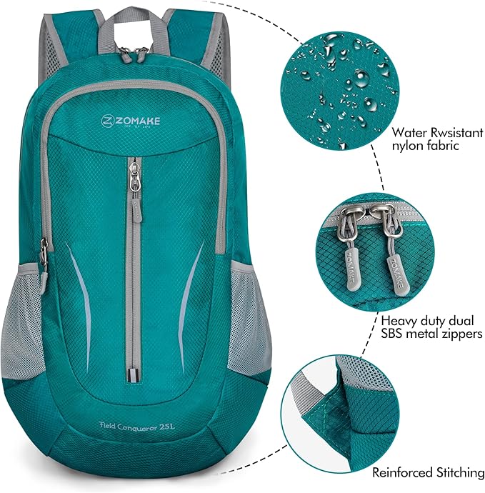 ZOMAKE Ultra Lightweight Packable Backpack 25L, Foldable Hiking Backpacks Water - Image 5