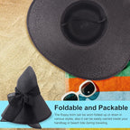 DRESHOW Beach Hats for Women Big Straw Wide Brim Summer Hat Floppy Foldable - Image 4