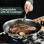 ROYDX Hybrid Nonstick 7-Piece Fry Pan Set, 10 and 12-Inch Frying Pans - Image 4