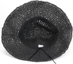 Womens Wide Brim Straw Sun Hat Foldable Floppy Crochet Beach Hat - Image 5