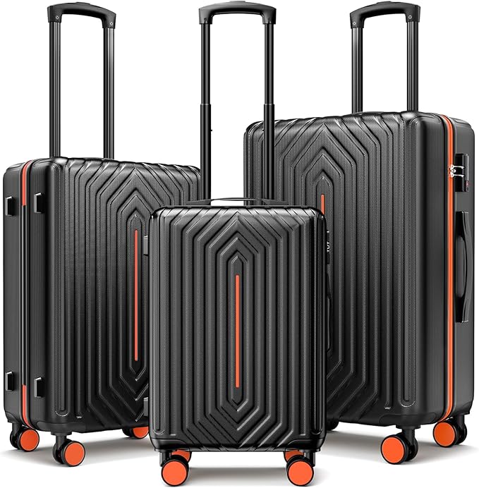 Luggage Sets 3 Piece Hardside Suitcase by SunnyTour