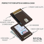 KARAKORAM Vertical Handcrafted Premium Leather Front Pocket Credit Card Holder - Image 6