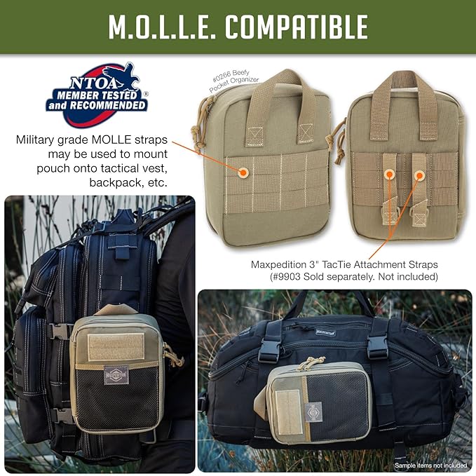MAXPEDITION Beefy Pocket Organizer, MOLLE-Compatible, 1000D Nylon Tactical Pouch - Image 7